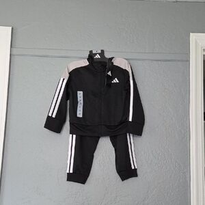 Adidas Black and Gray Kids Tracksuit